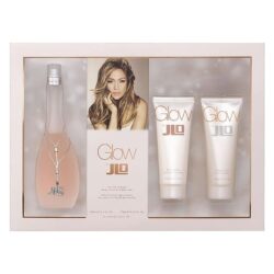 JENNIFER LOPEZ JLO GLOW 3PC SET 100ML EDT SPRAY, 75ML BODY LOTION & 75ML SHOWER GEL