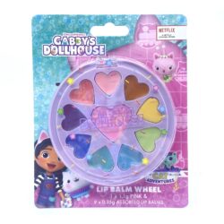 GABBYS DOLLHOUSE LIP BALM WHEEL 9 x ASSORTED 0.35g 1 x PINK 1.1g