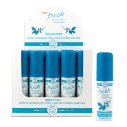 FRESH BREATH EXTRA STRENGTH MOUTH SPRAY SPEARMINT (blue) 20% EXTRA FREE 25 X 18ML