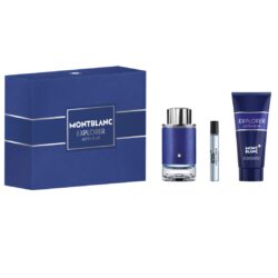 MONT BLANC EXPLORER ULTRA BLUE 3PC SET - EDP 100ML + SHOWER GEL,  TRAVEL SPRAY 7.5ML