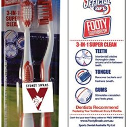AFL TOOTHBRUSH SYDNEY SWANS 2 PACK