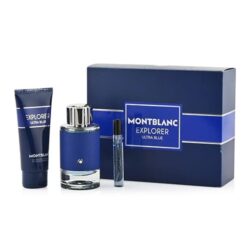 MONT BLANC EXPLORER ULTRA BLUE 3PC SET - EDP 100ML + TRAVEL SPRAY 7.5ML + ALL OVER SHOWER GEL 100ML