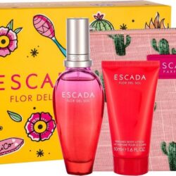 ESCADA FLOR DEL SOL 3PC WOMEN GIFT SET - 50ML EDT + 50ML BODY LOTION + CLUTCH BAG