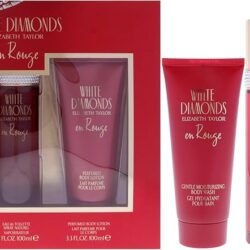 ELIZABETH TAYLOR WHITE DIAMOND EN ROUGE 3PC SET - EDT 100ML + BODY WASH 100ML + BODY LOTION 100ML